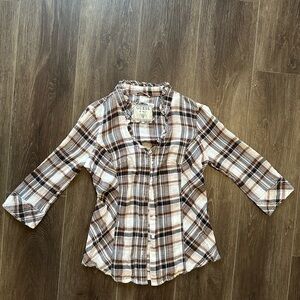 Guess Plaid Button-Up Shirt (XS)